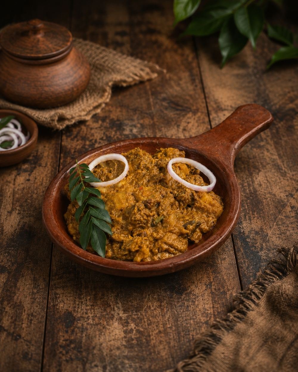 Signature Kappa Biriyani served in traditional clay bowl